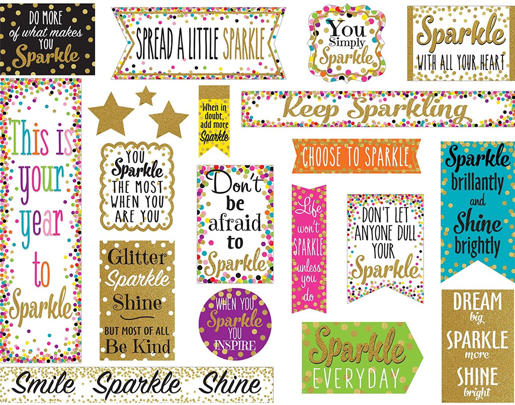 Confetti Sparkle and Shine Mini Bulletin Board 21&quot; x 6&quot;(53.3cmx15.2cm) (24pcs)
