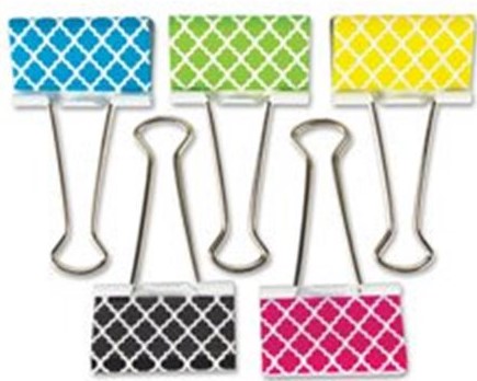 Moroccan Large Binder Clips write on wipe off (5 pcs.)