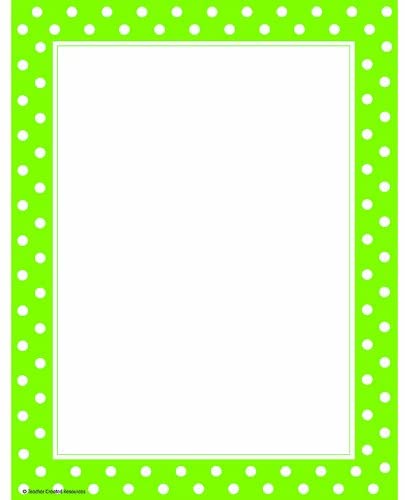 Lime Polka Dots Computer Paper (28cm)    (50 sheets)