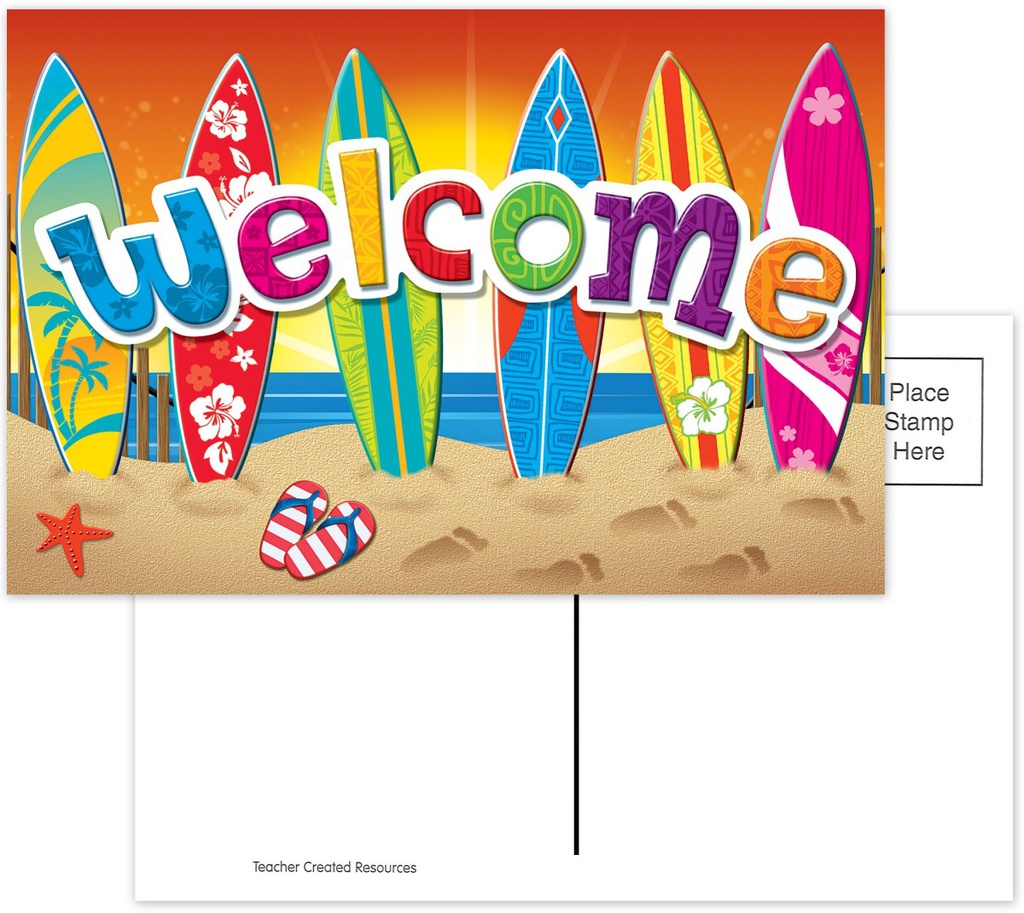 Surf’s Up Welcome Postcards (10.1cm)   (30 pk)
