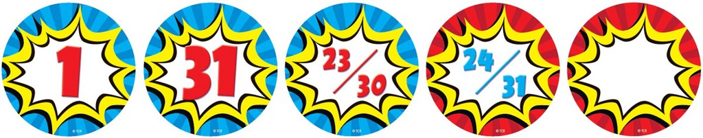 Superhero Calendar Days (6.5cm)   (36 pcs)