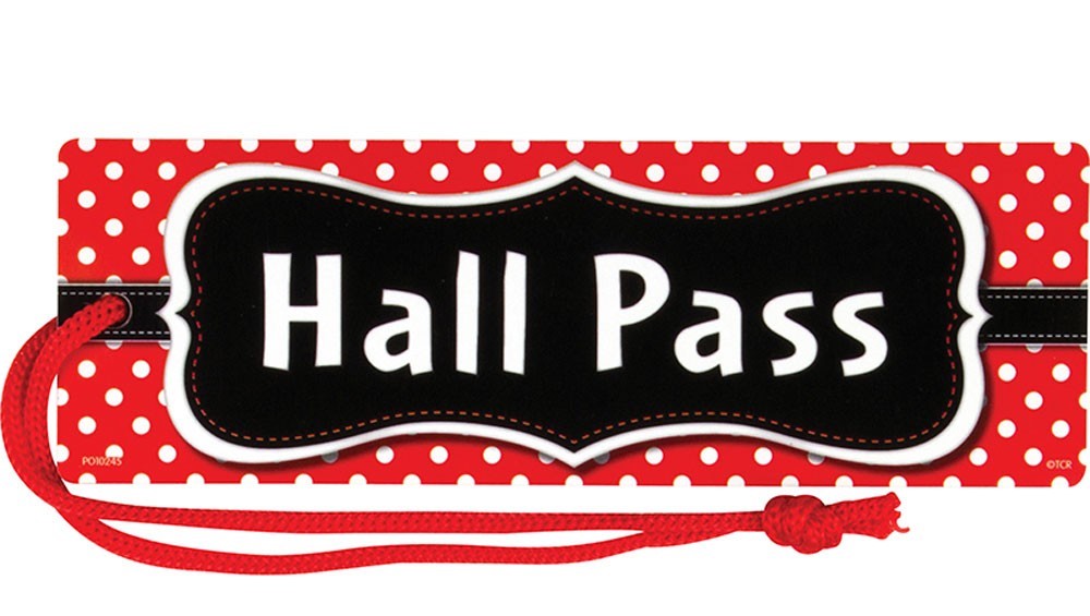 Red Polka Dots Magnetic Hall Pass (17cmx 5.5cm)(1 pc)