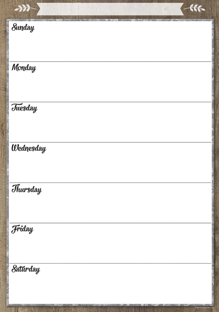 Home Sweet Classroom Clingy Thingies Weekly Schedule write-on /wipe-off (30.4cm x 43.1cm)   (1 pc)