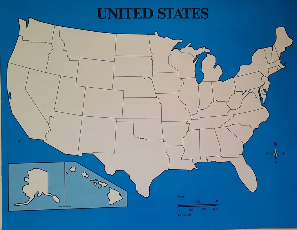 United States Map Chart (56cmx 71cm)