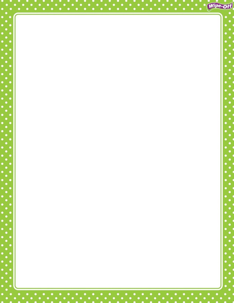Polka Dots Lime Chart  Wipe -Off (55cmx 43cm)