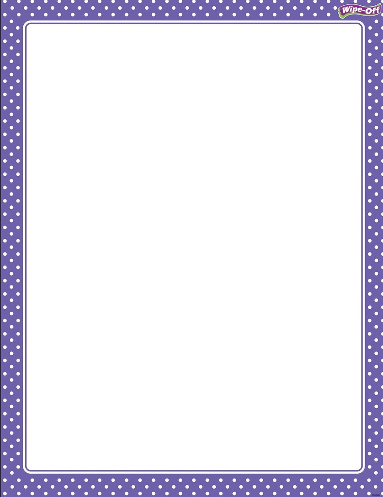 Polka Dots Purple Chart Wipe -Off (55cmx 43cm)