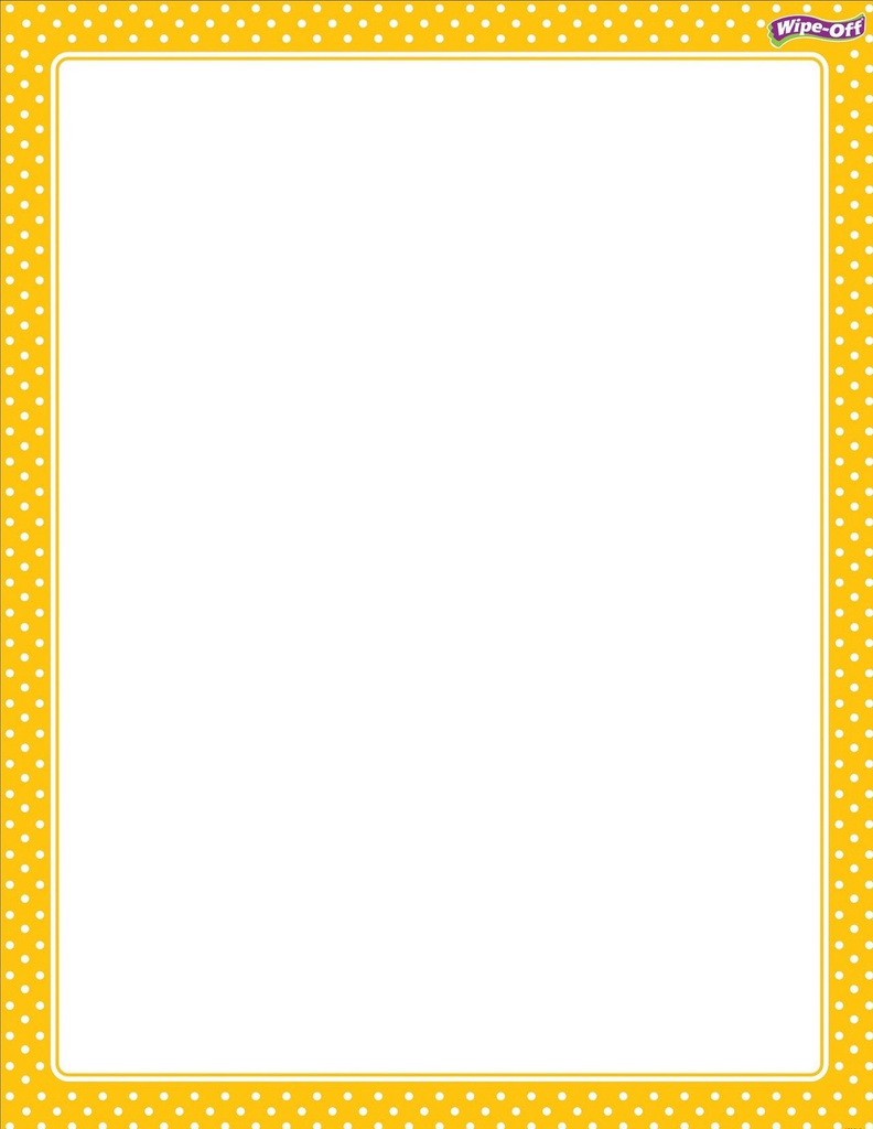 Polka Dots Yellow Chart Wipe -Off (55cmx 43cm)
