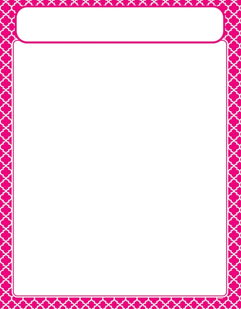 Moroccan Pink Chart (55cmx 43cm)