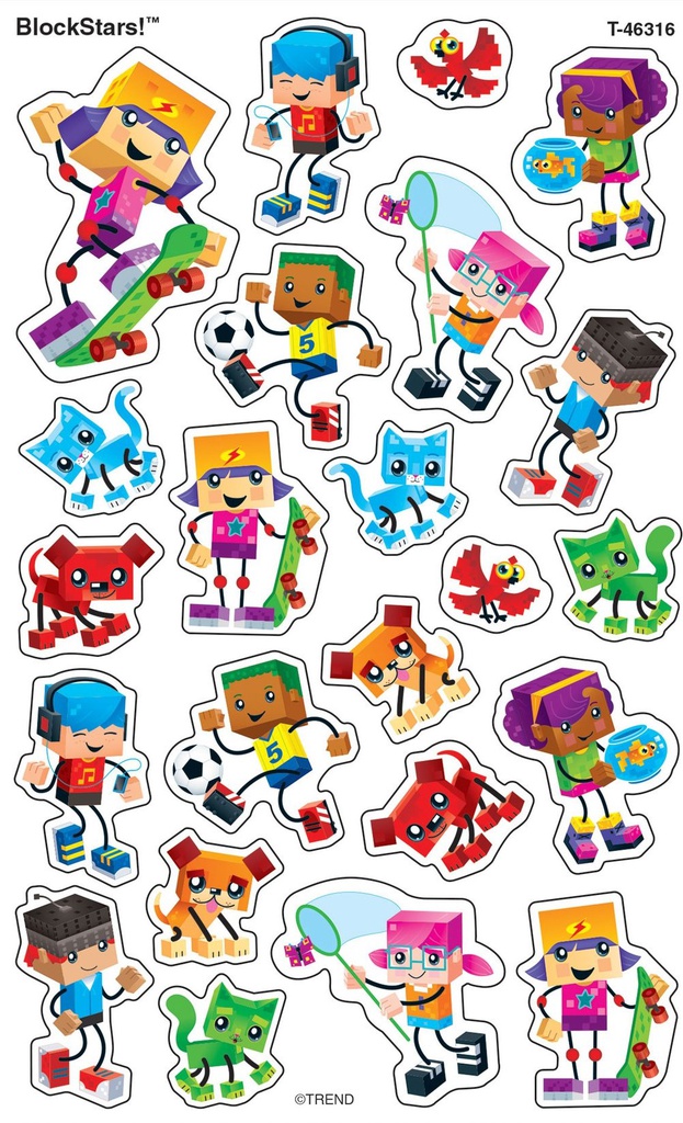 BlockStars!Super Shapes Stickers (8 Sheets )(160stickcers)