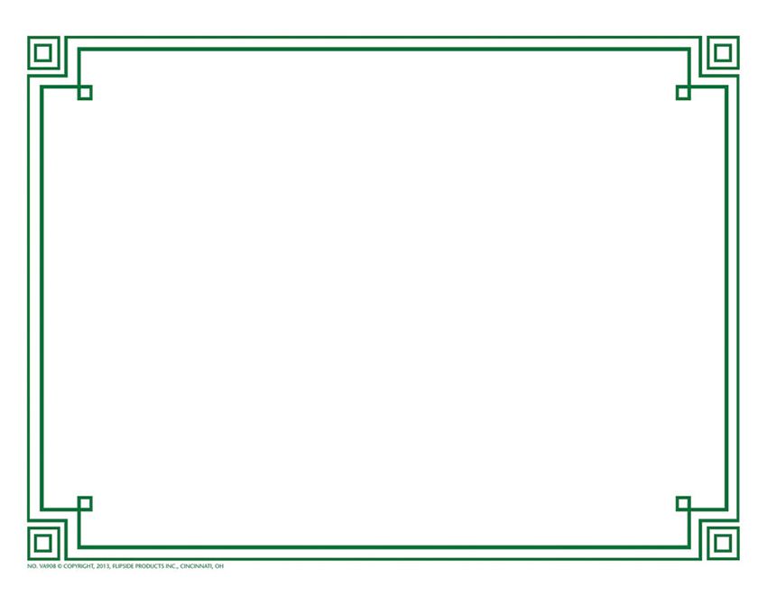 Four Square Green - Border Paper 21 1/2cm.x 28cm.(50  pk.)