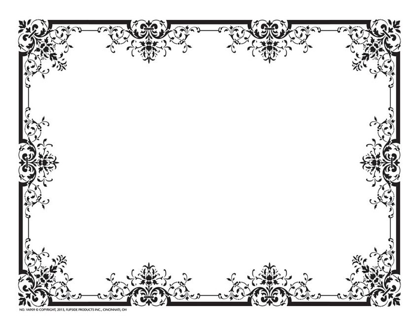 Fleur de Lis Black - Border Paper (21.5cmx 28cm)(50 pk)