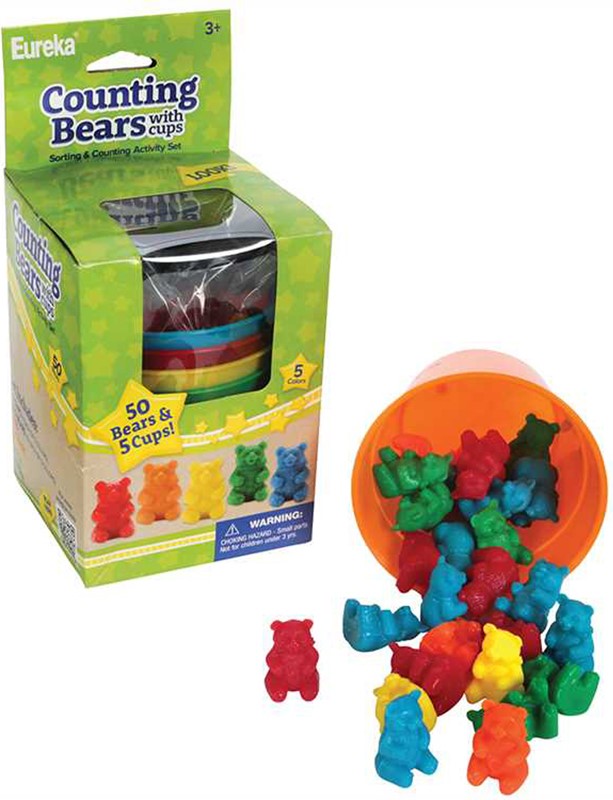 COUNTING BEAR W/CUPS (50 CT BEARS 5 CUPS)