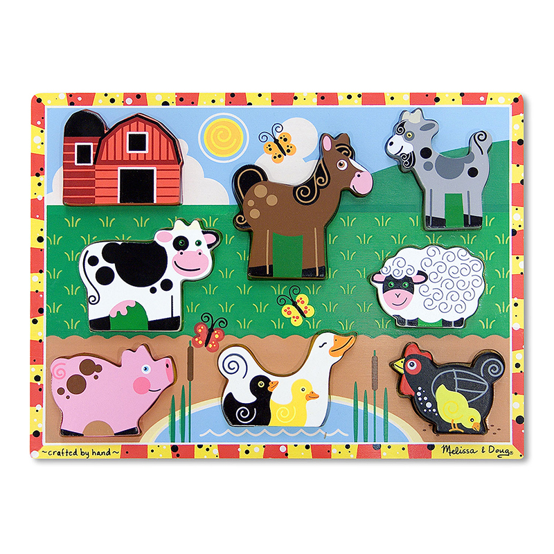 FARM ANIMALS CHUNKY Puzzles Ages:2+ (8pcs)(big-9cmx8cm)(small-5cmx5cm)