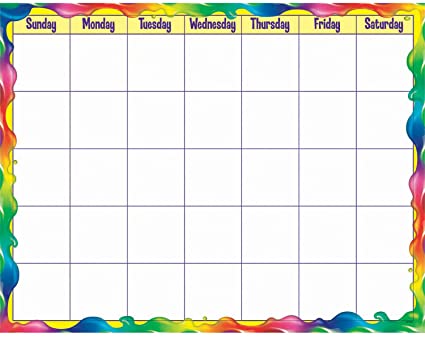 Rainbow Gel Wipe-Off Calendar – Monthly 17&quot; x 22&quot; (43cm x 56cm)