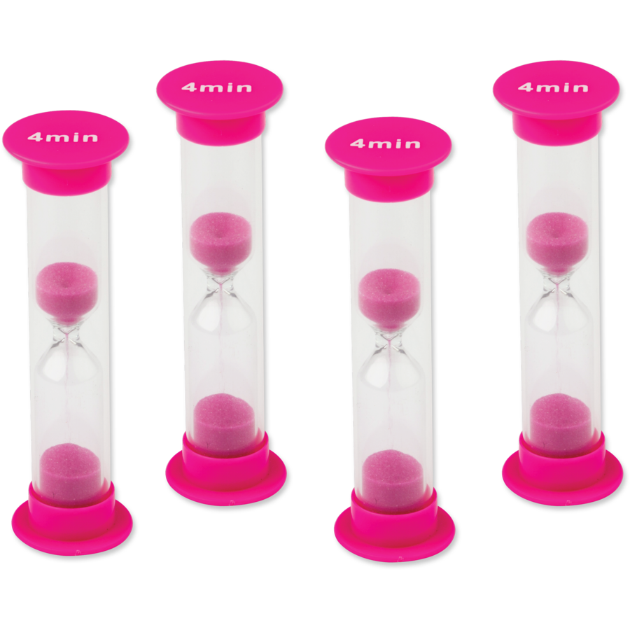 4 Minute Sand Timers - Small ( 1” x 3.5”)(2.5cmx8.8cm)