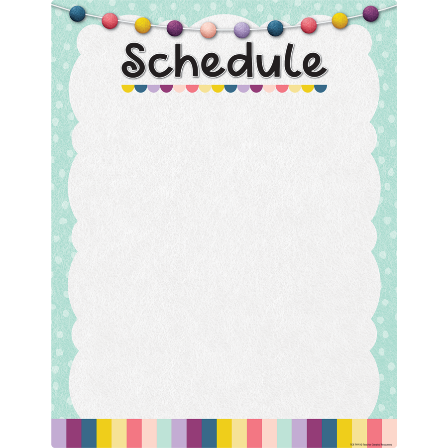 Oh Happy Day Schedule Write-On/Wipe-Off Chart 17''x22''(43cmx55cm)