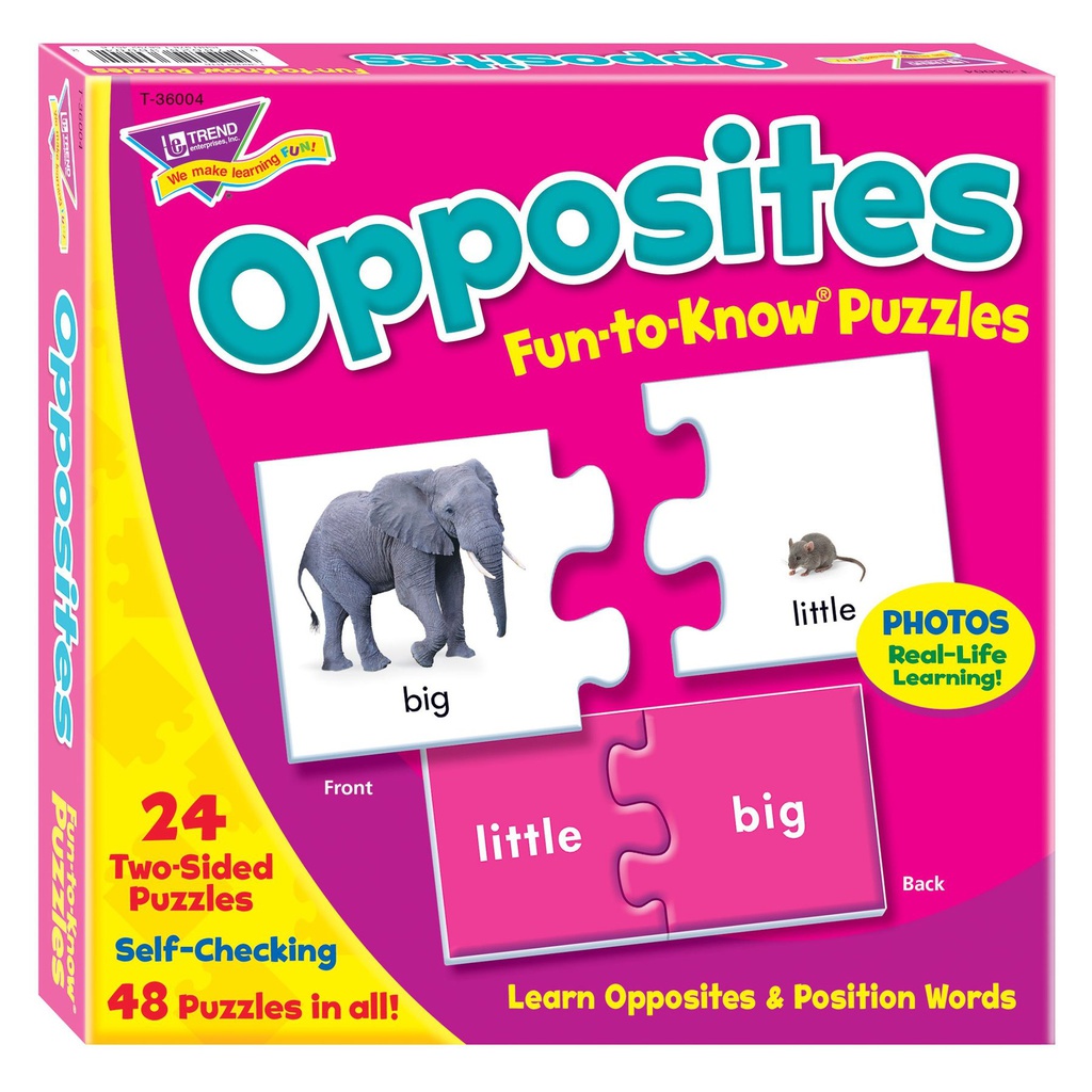 Opposites Fun to know Puzzles 24 two-sided Puzzles (48pcs)