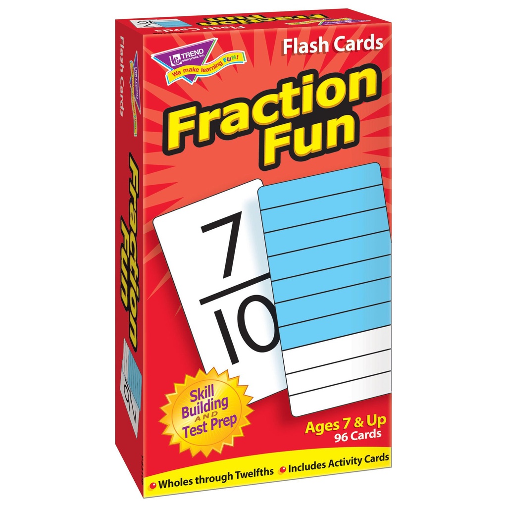 Fraction Fun Skill Drill Flash Cards Two-sided (96cards)