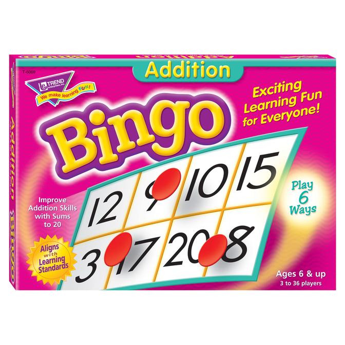 Addition Bingo Age: 6 &amp; up  (2-36 players)