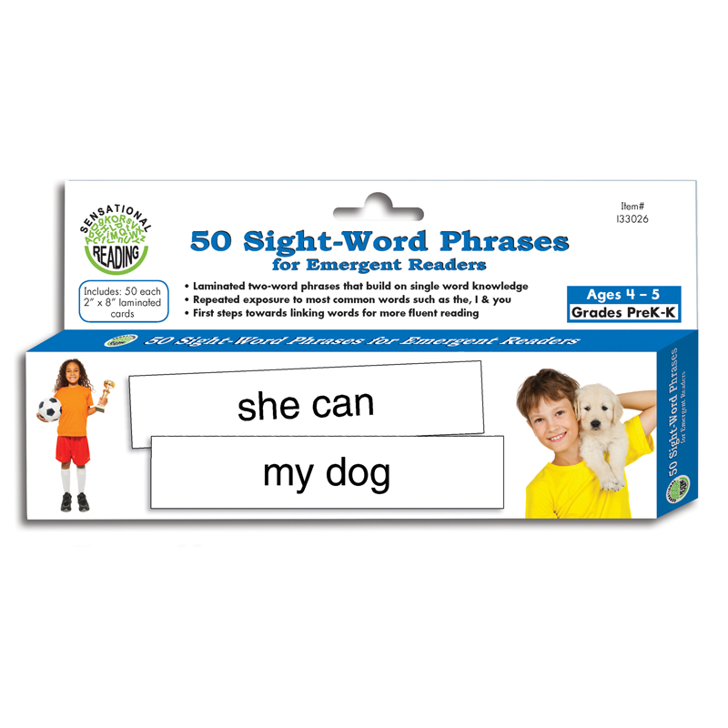 50 Sight Word Phrases For Emergent Readers Gr.Prek -K (Ages 4-5)   (5cm x 20.3cm)