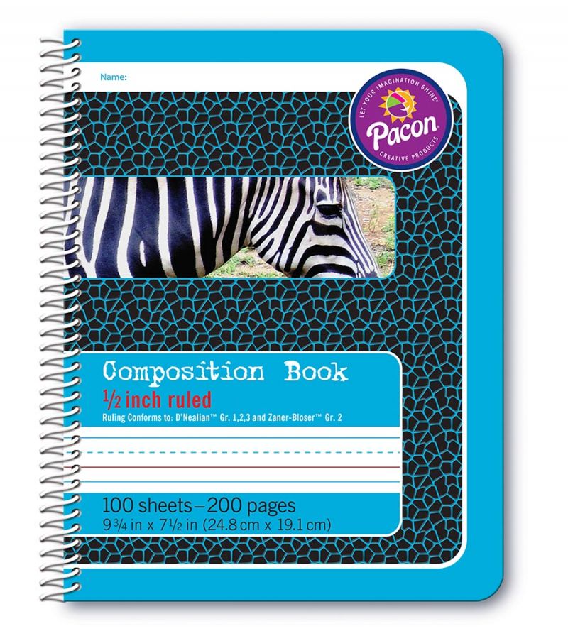 COMPOSITION BOOK BLUE SPIRAL 0.5 RULED (9.75''X7.5'')(24.7cmx19cm) (100CT)