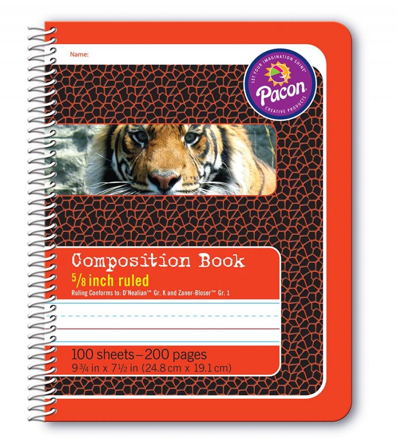 COMPOSITION BOOK RED SPIRAL 625 RULED (9.75''X7.5'')(24.7cmx19cm) 100CT