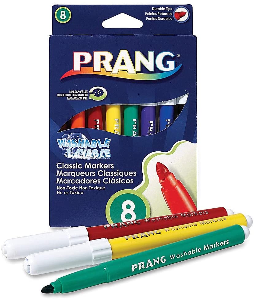 PRANG Washable Art Markers, Bullet Tip - 8 Colors