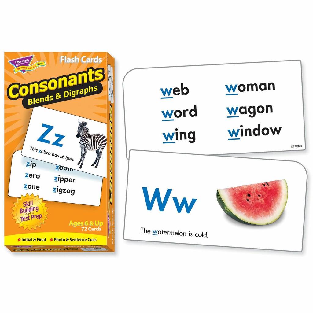 CONSONANTS FLASH CARDS Two-sided(72cards)