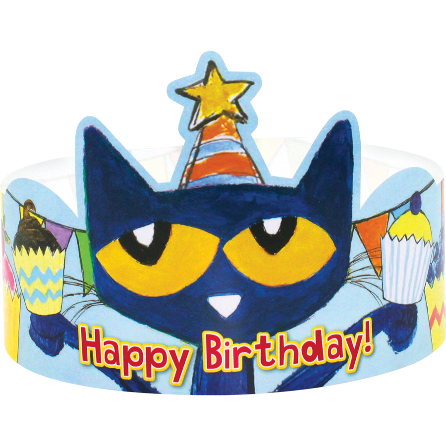 Pete the Cat Happy Birthday Crowns 30/pack