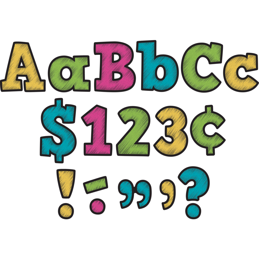 Chalkboard Brights Bold Block 4&quot; Letters Combo Pack (230 pcs)