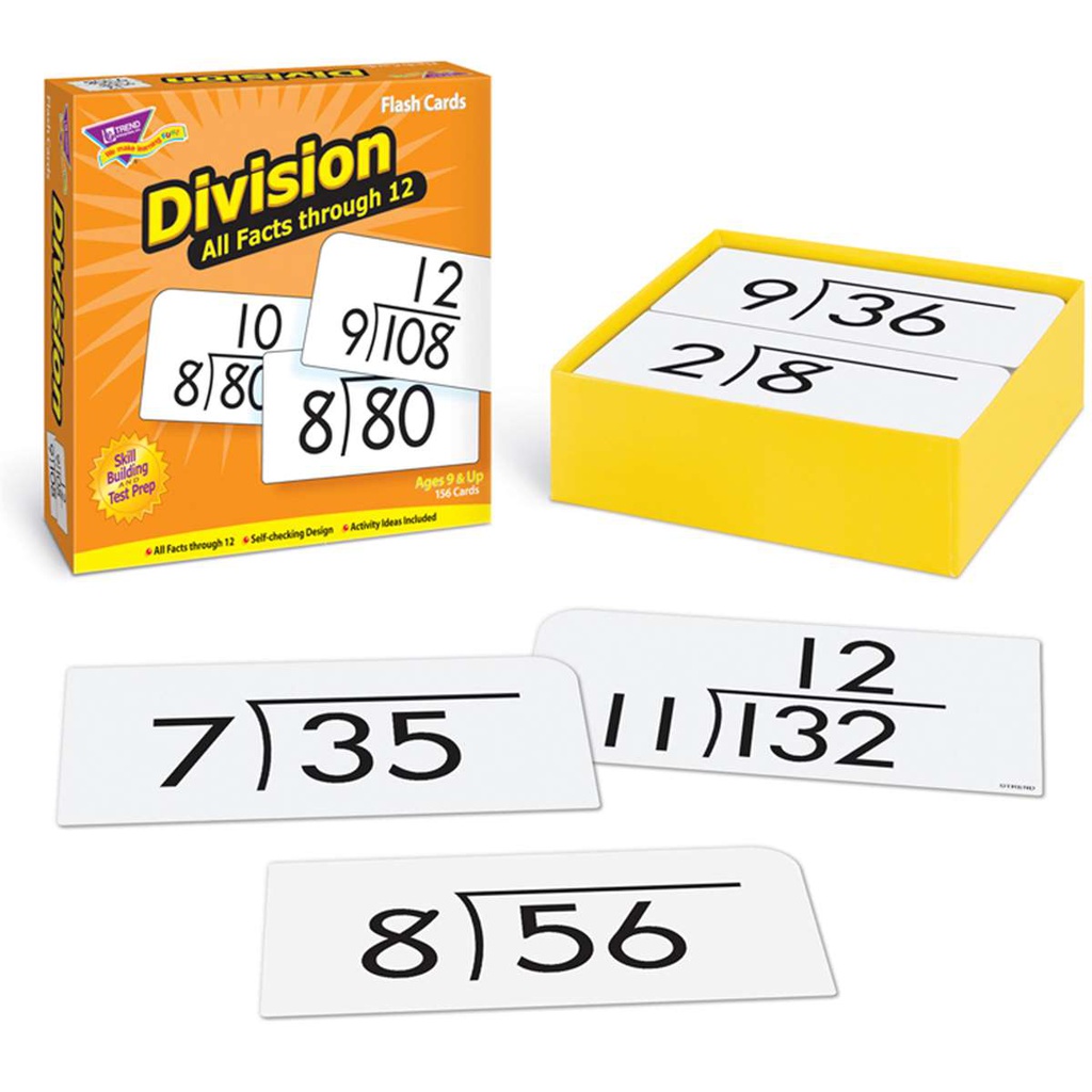 Division 0-12 Flash Cards (156 cards)