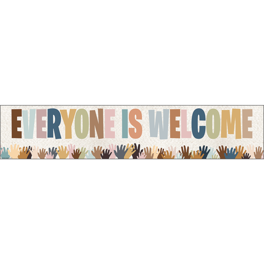 EVERYONE IS WELCOME BANNER 8&quot; x 39&quot;  (20cm x 99cm)