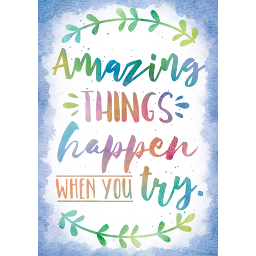 Amazing Things Happen When You Try Positive Poster 19&quot;x 13.5&quot; (48cm x 35cm)