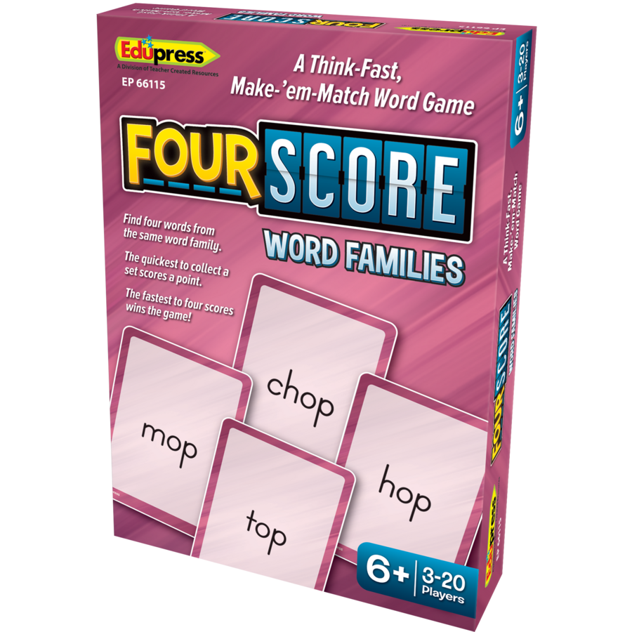Four Score Card Game: WORD FAMILIES  Age: 6+ (80cards)