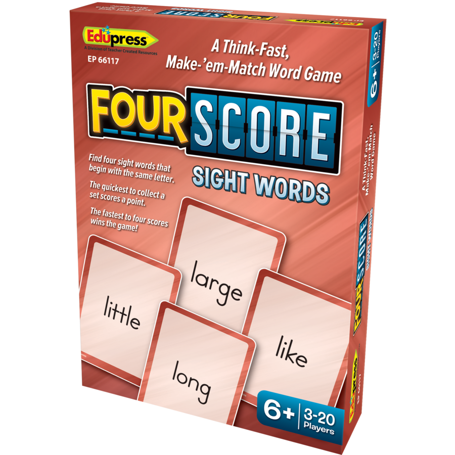 Four Score Card Game: SIGHT WORDS Age: 6+ (80cards)