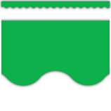 Green Scalloped Border Trim, 12pcs 2.75''x35''(6.9cmx88.9cm), total (35'=10.6m)
