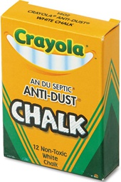 [BIN501402] White Chalk - Tuck Box (Anti-Dust) 12 Sticks