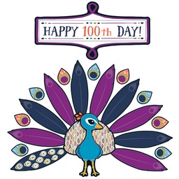 [CDX110319] You-Nique Happy 100th Day! Bulletin Board Set 1 peacock (123 pcs)