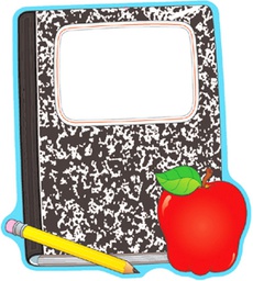 [CDX188002] Composition Book &amp; Apple Two-Sided Decoration (45cmx 33cm)