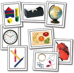 [KEX845017] Nouns: Things at School Learning Cards Pre K-Gr.1 (45 cards)