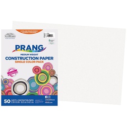 [P9207] PRANG CONSTRUCTION PAPER 12&quot; x 18&quot; (30.5cm x 45.7cm)  WHITE 50CT