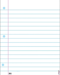 [T1095] Notebook Paper Wipe-off Chart 22''x28''(55cmx71cm)