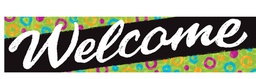 [T25311] Welcome Swirl Dots Banner (3ft=91.4cm)