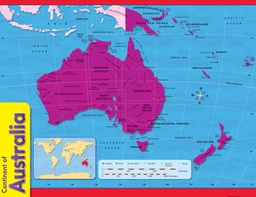[T38141] Continent of Australia Chart 17''x22''(43cmx55cm)