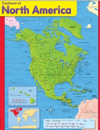 [TX38143] Continent of North America Chart (55cmx 43cm)