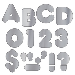 [TX480] Silver Metallic 4'' Casual UC Ready Letters (71 characters)