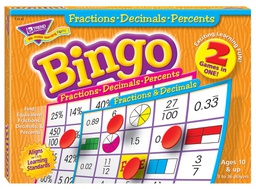 [TX6142] Fractions, Decimals, &amp; Percents Bingo Ages 10 &amp; up    (2-sided)(44word and marks)