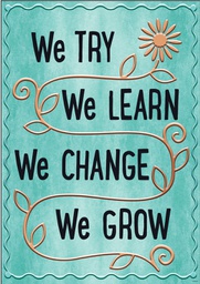 [TA67096] We TRY We LEARN We Change Poster 13.3''x19''(33.7cmx48.2cm)