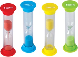 [TCR20663] Small Sand Timers Combo 4-Pack ( 1” x 3.5”)(2.5cmx8.8cm)
