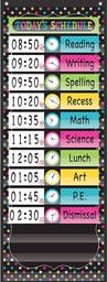 [TCR20752] Chalkboard Brights 14 Pocket Daily Schedule Pocket Chart (13''x 34'')(33cmx86.3cm)